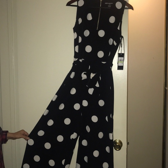 karl lagerfeld polka dot jumpsuit